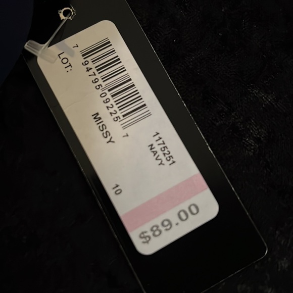 NWT SLNY navy ruffle dress - size 10 - Picture 5 of 13